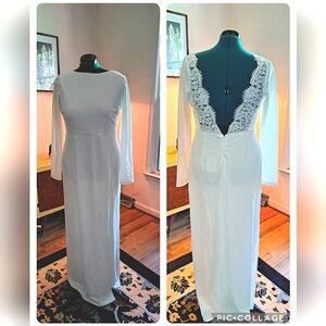 Lulus long sleeve white wedding dress XL